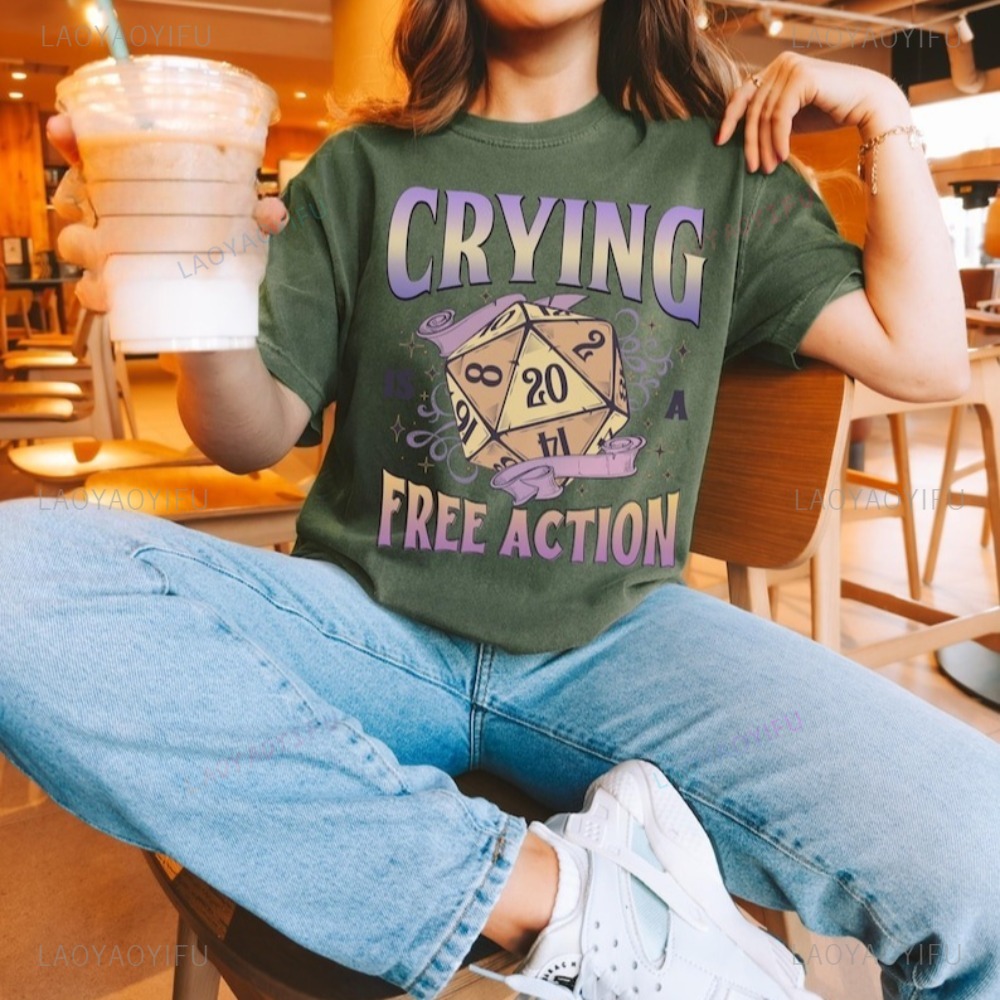 Retro Gaming T Shirts - Lustiges DnD Crying Is A Free