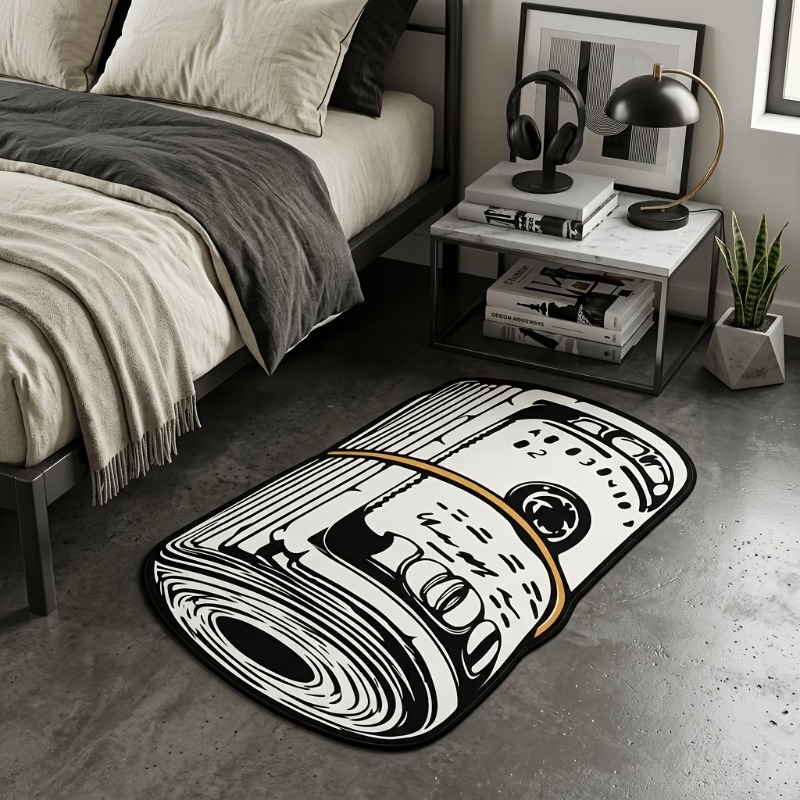 Retro Gaming Rug - Amerikanischer Retro-Geldschein-Teppich mit Aufgerolltem Rand, Einzigartiger