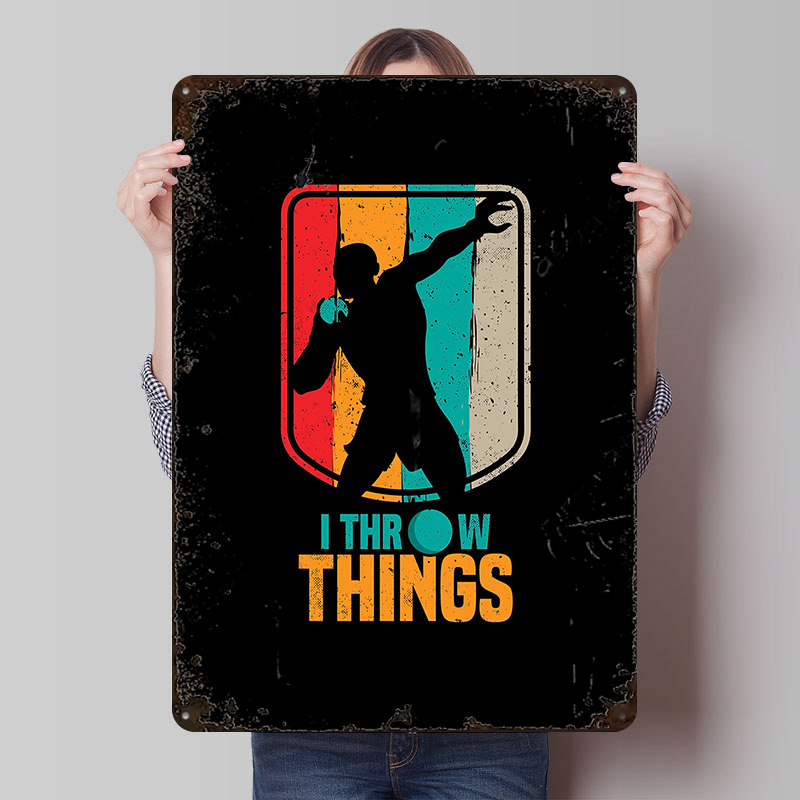 Retro Gaming Room Ideas - Lustige Gewichtheber-Geschenkidee Blechposter Personalisierte Wandkunst Retro