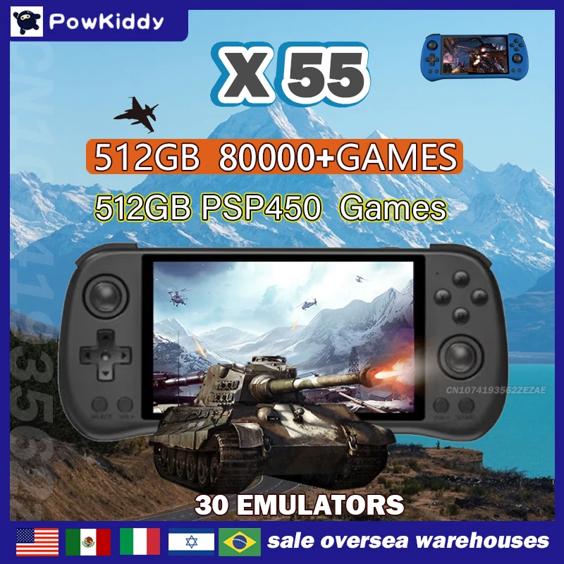 Retro Gaming Os - 80000 Spiele 512G POWKIDDY X55 5,5