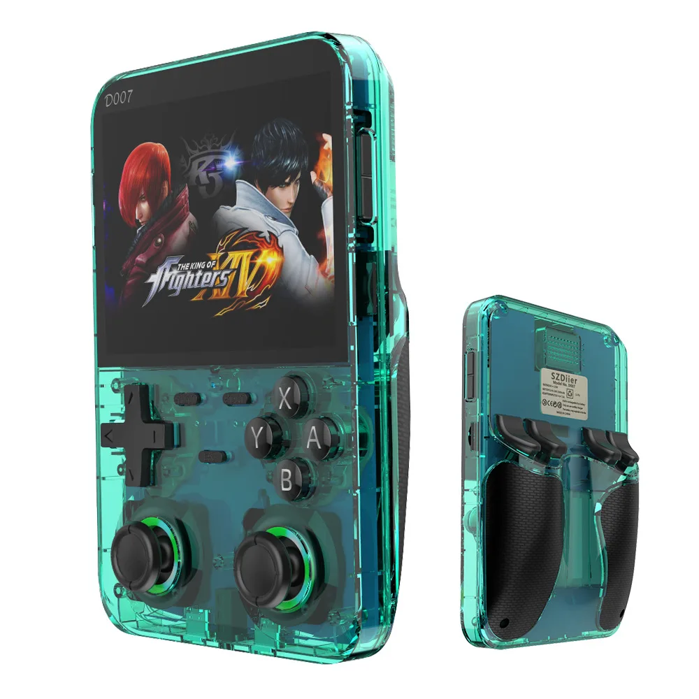 Retro Gaming Videos - D007 Tragbare Videospielkonsolen 3,5-Zoll-IPS-Bildschirm Handheld-Game-Player Open-Source-System