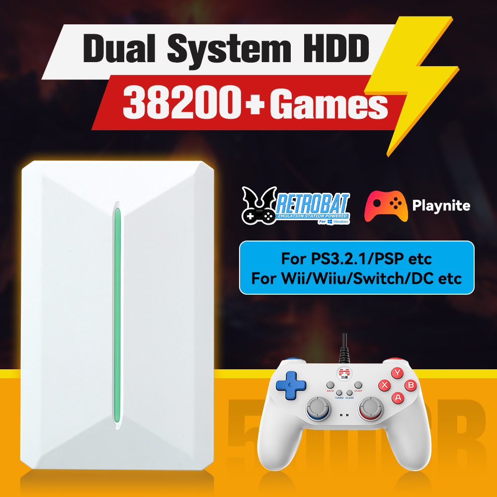 Retro Gaming Os - Retrobat&Playnite System HDD Retro-Spielekonsole für PS3/PS2/WIIU/WII/Switch/MAME