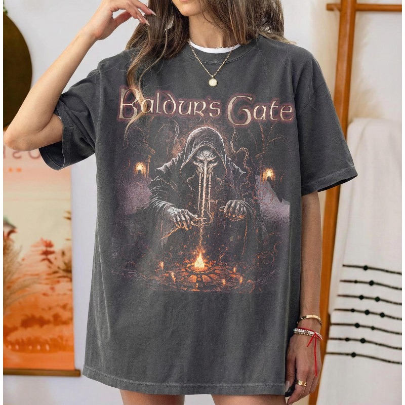 Retro Gaming T Shirts - Vintage 90er Jahre Baldurs Gate 3