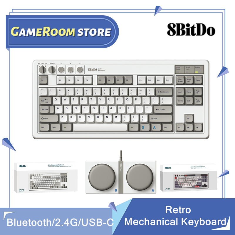 Retro Gaming Android - 8Bitdo Retro mechanische Tastatur, Bluetooth/2,4G/USB-C Hot-Swap-fähige