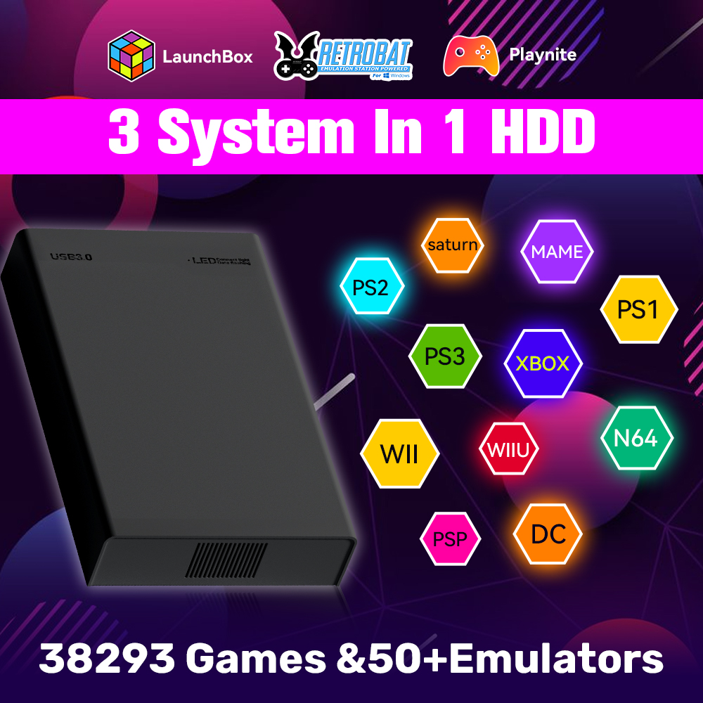 Retro Gaming Xbox - 500G Retro Gaming HDD Videospielkonsole Retrobat&Playnite&Launchbox