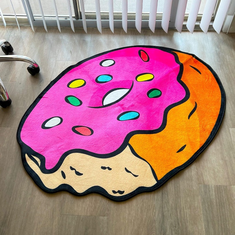 Retro Gaming Rug - VIKAMA Donut-Teppich, geräuschreduzierend, waschbar, für den