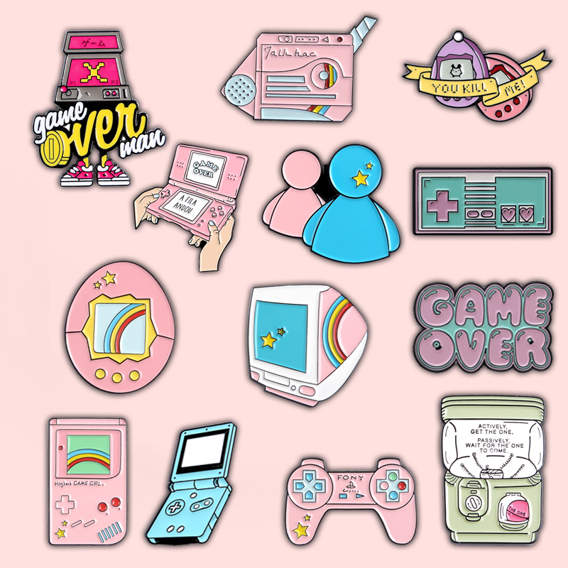 Retro Gaming Gif - SPIELEN! 80er 90er Spiel Emaille Pins
