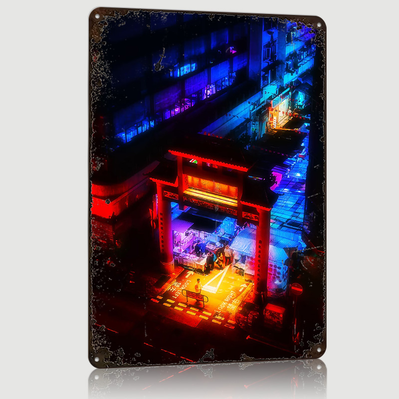 Hong Kong Blue Market Poster,  – Retro Gaming Market Bewertung und Preis